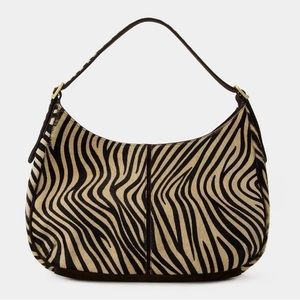 ROUJE Big Suede Hobo Bag - Zebra